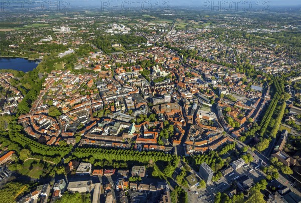Aerial view, Old Town, Promenadenring, St Paul's Cathedral, Cathedral SquarePaulus-Dom, Domplatz,