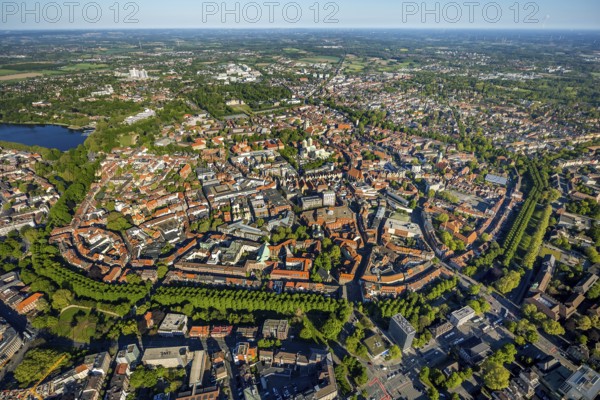 Aerial view, Old Town, Promenadenring, St Paul's Cathedral, Cathedral SquarePaulus-Dom, Domplatz,