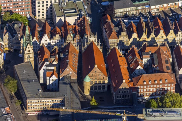 Aerial view, Prinzipalmarkt, Münster, Münsterland, North Rhine-Westphalia, Germany, DE, Europe,