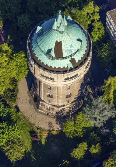 Aerial view, water tower Münster-Geistviertel, Münster, Münsterland, North Rhine-Westphalia,