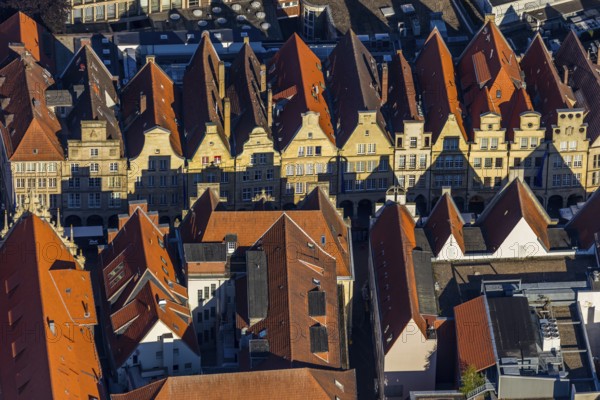 Aerial view, Prinzipalmarkt, Münster, Münsterland, North Rhine-Westphalia, Germany, DE, Europe,