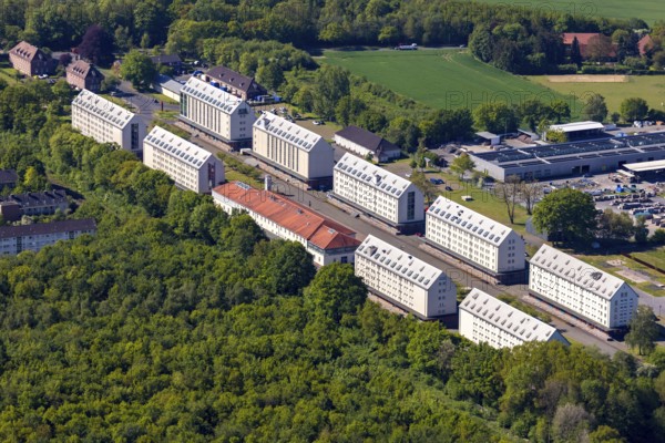 Aerial view, Speicherstadt Münster, An den Speichern, office and communication centre,