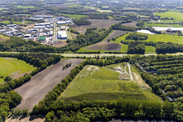 Aerial view, central landfill II, industrial area Hessenweg, Dortmund-Ems-Canal, Münster,