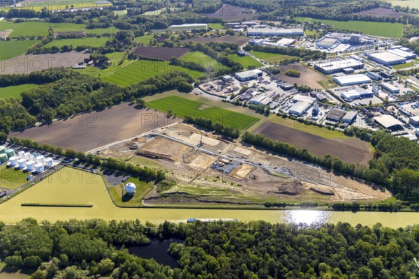 Aerial view, construction site at Westfalen Tanklager- und Transportgesellschaft,