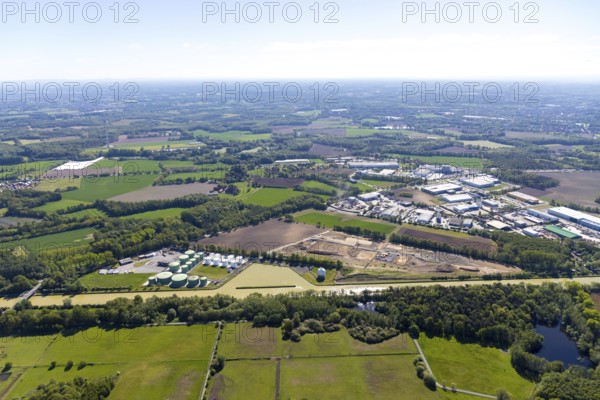 Aerial view, construction site at Westfalen Tanklager- und Transportgesellschaft,