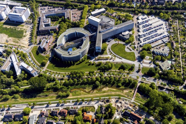 Aerial view, German Pension Insurance Westphalia, Münster, Münsterland, North Rhine-Westphalia,
