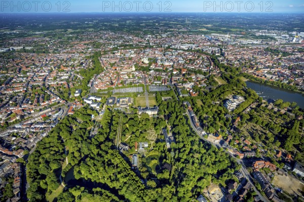 Aerial view, Old Town, Promenadenring, St Paul's Cathedral, Cathedral SquarePaulus-Dom, Domplatz,