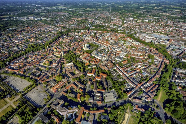 Aerial view, Old Town, Promenadenring, Cathedral St. Paul's Cathedral, Cathedral Square, Catholic