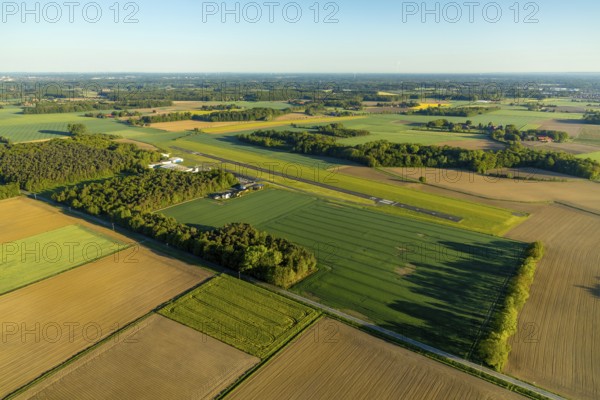 Aerial photo, Münster-Telgte airfield, Telgte, Warendorf district, Münsterland, North