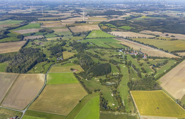 Aerial view, golf course, Golfclub Stahlberg im Lippetal e.V., Ebbeckeweg, Lippborg, Lippetal,