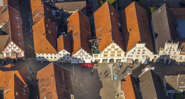 Aerial view, old town, market place, Lemgo, East Westphalia-Lippe, OWL, North Rhine-Westphalia,