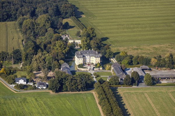 Aerial view, Schloss Schwarzenraben, Bökenförde, Lippstadt, Kreis Soest, North Rhine-Westphalia,