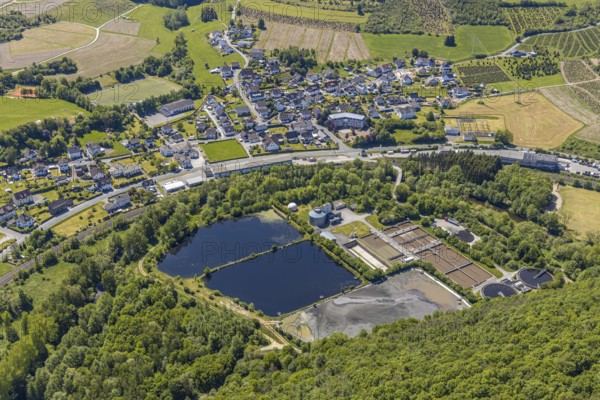 Aerial view, waterworks Maumke, company building Innofactory GmbH, Maumker Straße, Lennestadt,