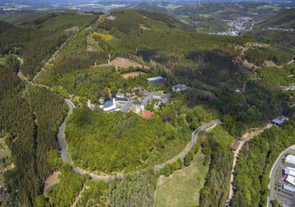 Aerial view, Private Gymnasium Maria Königin, Jugendhof Pallotti Lennestadt, Mission House,