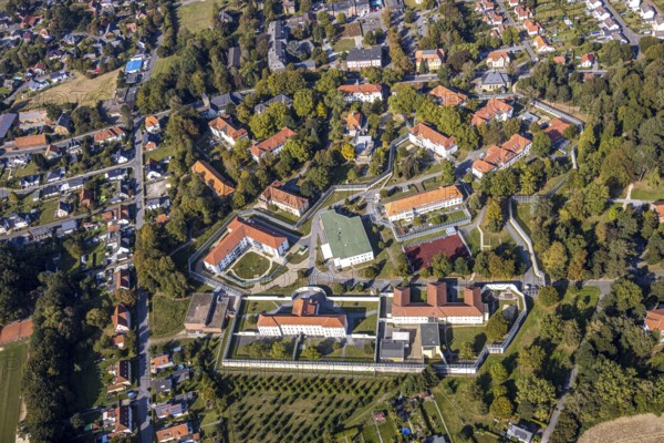 Aerial view, LWL Centre for Forensic Psychiatry Lippstadt, Eickelborn, Lippstadt, Soest district,