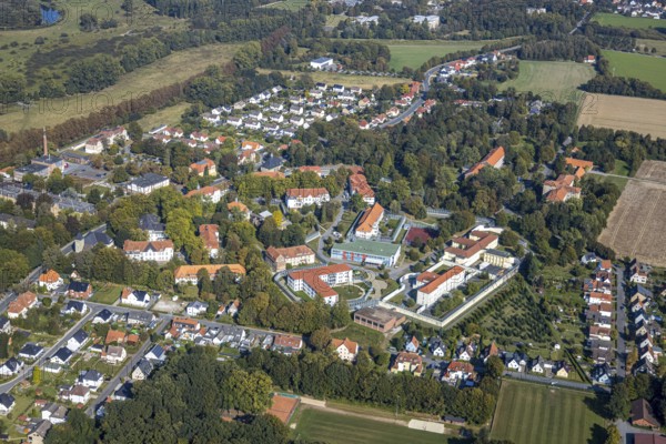 Aerial view, LWL Centre for Forensic Psychiatry Lippstadt, Eickelborn, Lippstadt, Soest district,