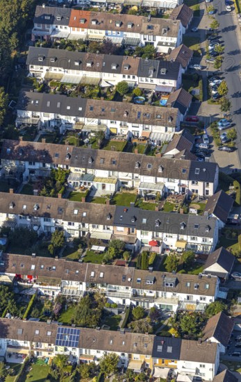 Aerial view, terraced housing estate Mercklinghausstraße, Lippstadt, Kreis Soest, North