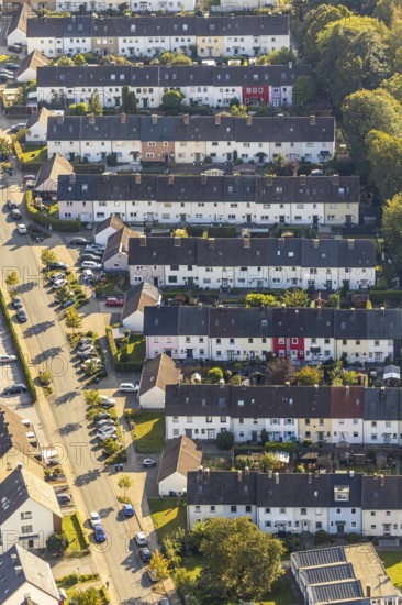 Aerial view, terraced housing estate Mercklinghausstraße, Lippstadt, Kreis Soest, North