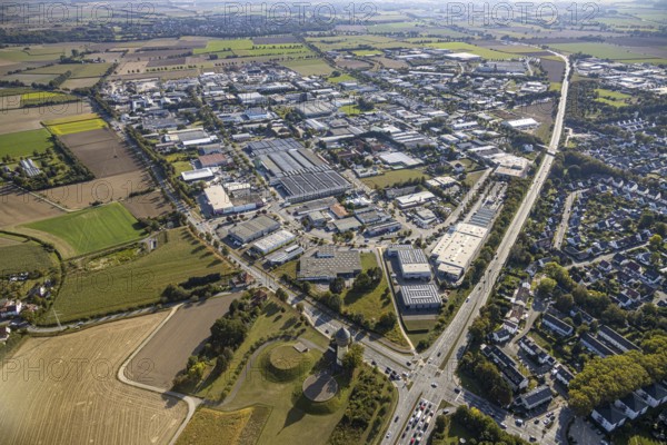 Aerial view, industrial estate Am Wasserturm, Bökenförder Straße, Lippstadt, district of Soest,
