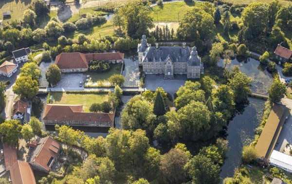 Aerial view, Gymnasium Schloss Overhagen, Overhagen, Lippstadt, Kreis Soest, North