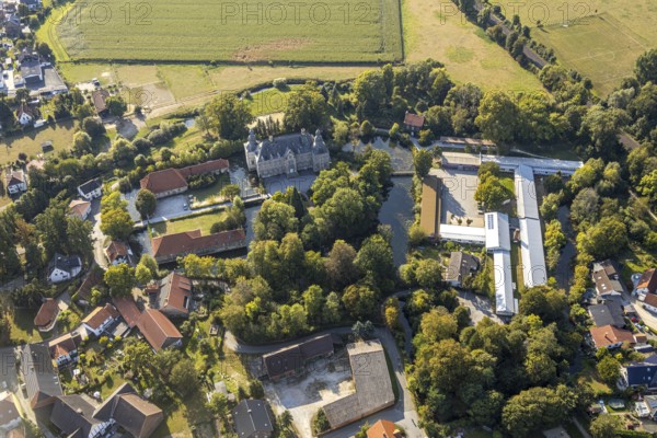 Aerial view, Gymnasium Schloss Overhagen, Overhagen, Lippstadt, Kreis Soest, North