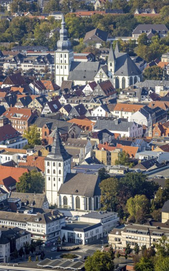 Aerial view, Old Town, evang. Große Marienkirche, Rathausstraße, Jakobikirche, Lange Straße,