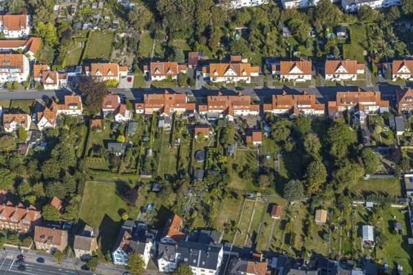 Aerial view, Ebertstraße housing estate, Lippstadt, Soest district, North Rhine-Westphalia,