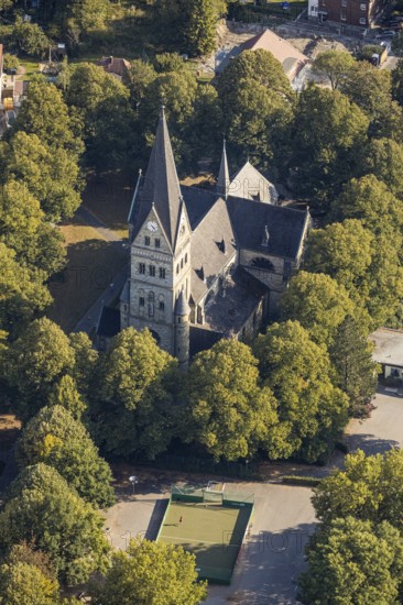 Aerial view, St. Joseph's Catholic Church, Lippstadt, Soest district, North Rhine-Westphalia,