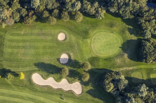 Aerial view, golf course, GolfClub Lippstadt, Lippstadt, Kreis Soest, North Rhine-Westphalia,