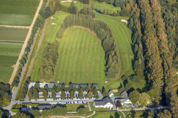 Aerial view, golf course, GolfClub Lippstadt, driving range, Lippstadt, Kreis Soest, North