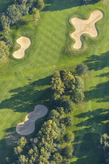 Aerial view, golf course, GolfClub Lippstadt, Lippstadt, Kreis Soest, North Rhine-Westphalia,