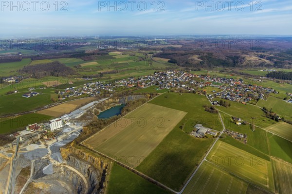 Aerial photograph, WESTKALK GmbH & Co. KG, Kallenhardt quarry, Suttrop, Kallenhardt, Rüthen,