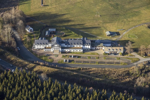 Aerial photo, Hotel Rimberg, Osterwald, Schmallenberg, Sauerland, North Rhine-Westphalia, Germany,
