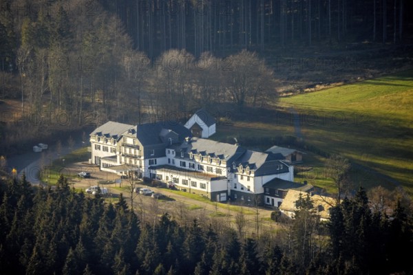 Aerial photo, Hotel Rimberg, Osterwald, Schmallenberg, Sauerland, North Rhine-Westphalia, Germany,