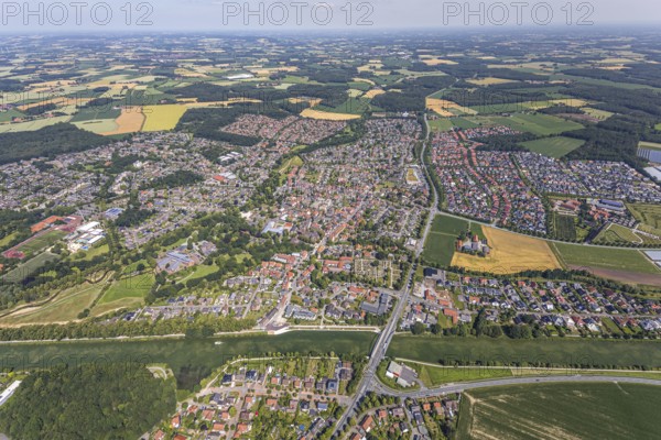 Aerial view, aerial view Senden, Dortmund-Ems-Canal, Senden, Münsterland, North Rhine-Westphalia,