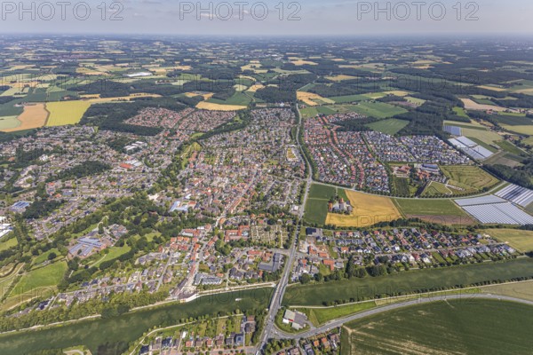 Aerial view, aerial view Senden, Dortmund-Ems-Canal, Senden, Münsterland, North Rhine-Westphalia,