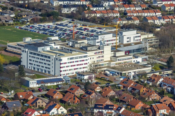 Aerial view, Klinikum Soest, Soest, Soester Börde, North Rhine-Westphalia, Germany, DE, Europe,