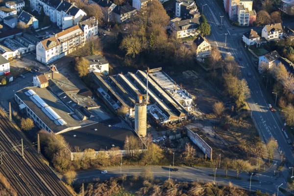 Aerial view, former Zassenhaus site, redevelopment for discounter, Schwelm, Ruhr area, North