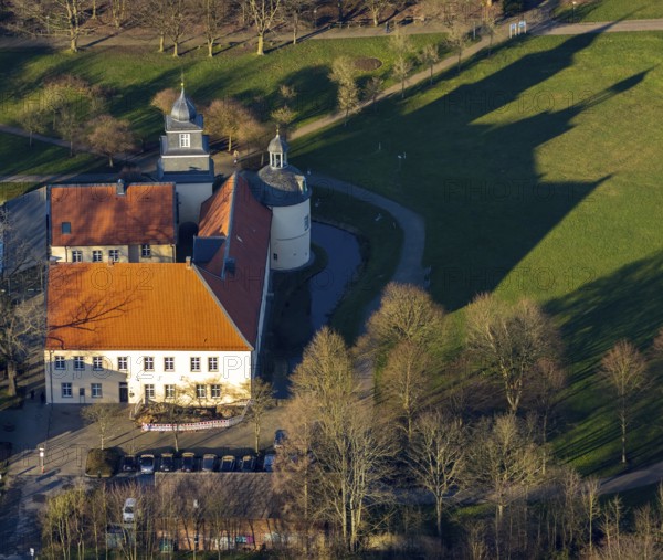 Aerial view, Schloss Martfeld, Schwelm, Ruhr area, North Rhine-Westphalia, Germany, castle, DE,