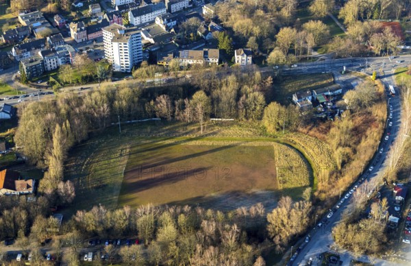 Aerial view, sports ground VfB Schwelm e.V., Schwelm, Ruhr area, North Rhine-Westphalia, Germany,