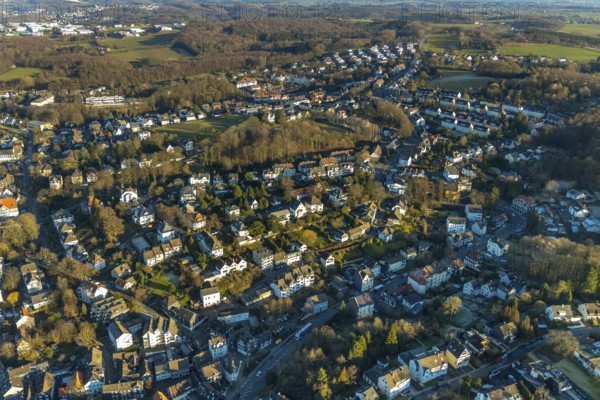 Aerial view, city centre view, old town, residential area, Schwelm, Ruhr area, North