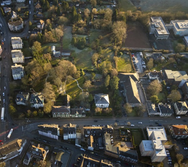 Aerial view, park and green area Hauptstraße Ehrenberger Straße, Schwelm, Ruhr area, North