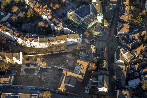 Aerial view, brownfield site Neumarkt Schulstraße, Schwelm, Ruhr area, North Rhine-Westphalia,