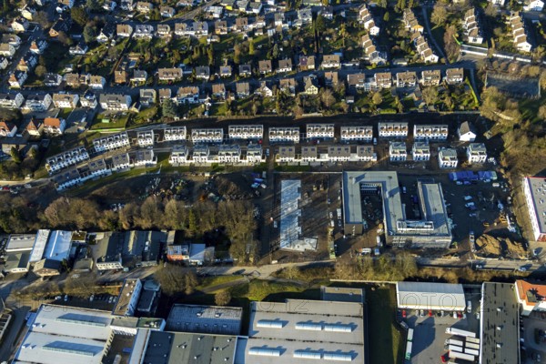 Aerial view, new building of the district administration for job centre EN and foreigners office,