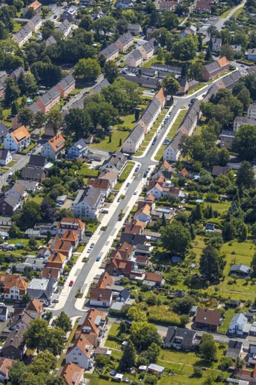 Aerial photo, redesign of Müllingser Weg road, Soest, Soester Börde, North Rhine-Westphalia,