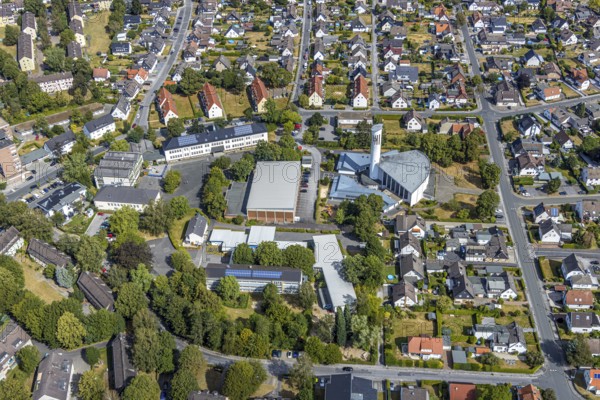 Aerial view, Bonifatiusschule, sports hall Bonifatiusschule Platte Heide, community primary school