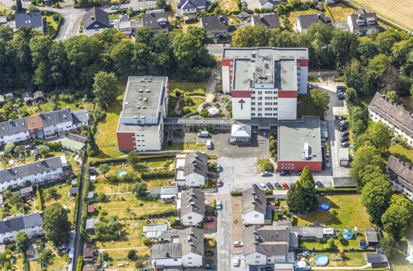 Aerial view, Jochen-Klepper-Haus, nursing home, Menden, Sauerland, Märkischer Kreis, North