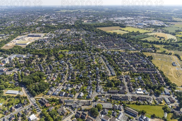 Aerial view, overview Utfort, Mörs, Ruhr area, North Rhine-Westphalia, Germany, DE, Europe,