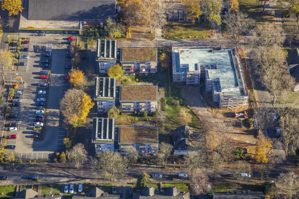 Aerial photo, construction site Eupener Straße, AWO Association for Guardianship and Care,