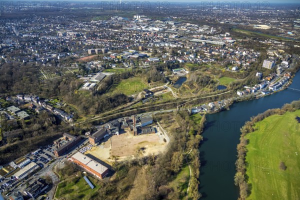 Aerial photograph, railing of the former leather factory Lingens, development of new residential